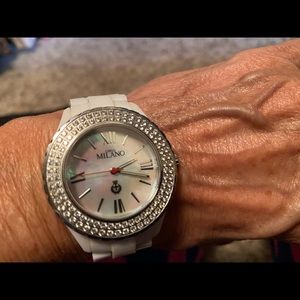 Milano pearl faced diamond and watch